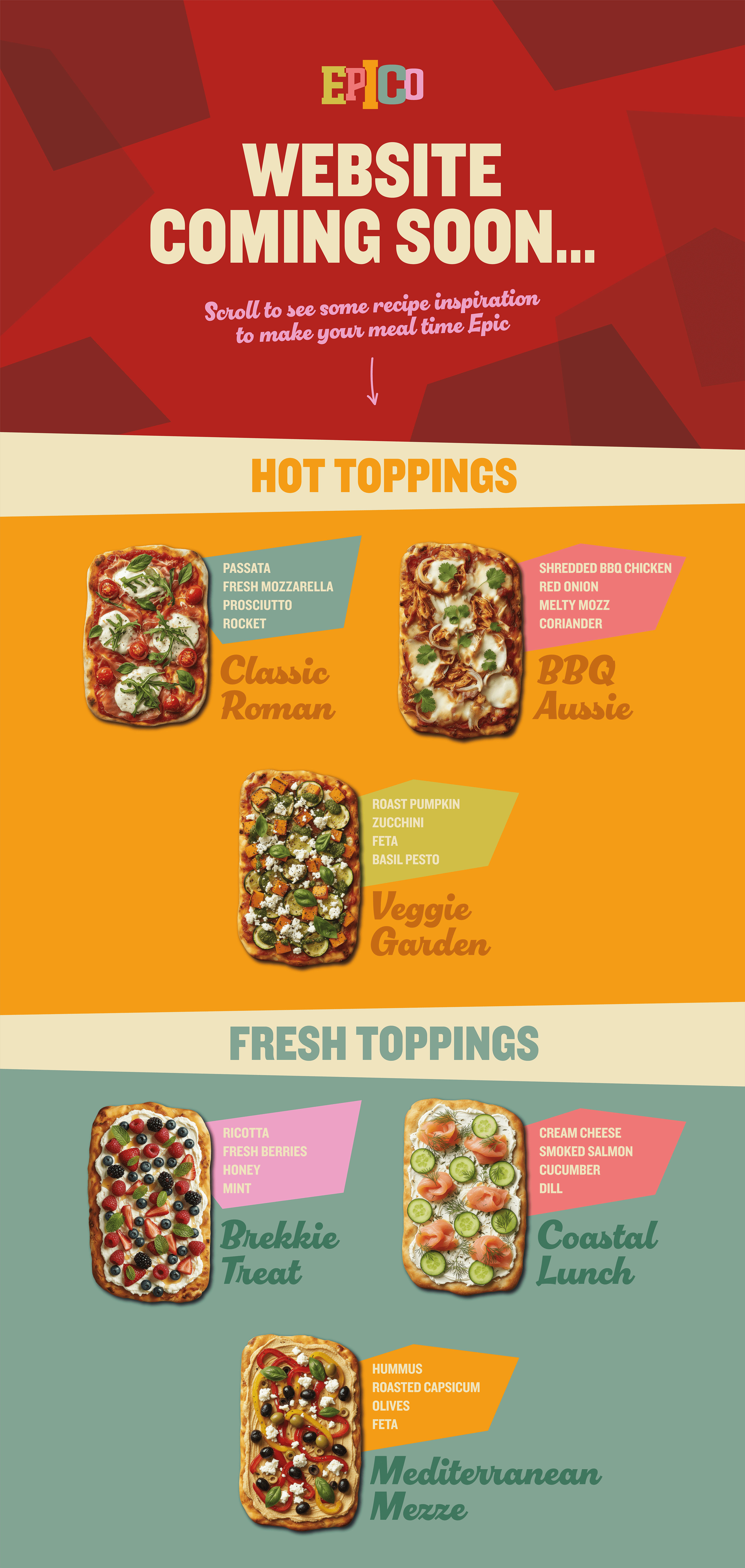 Born in Rome and perfected over centuries, pinsa is the lighter, airier flatbread that inspired pizza. Made from a unique blend of specialty flours, the dough is slow-fermented for up to 72 hours, hand-stretched, and par-baked for the perfect golden base. The result? Crisp on the outside, soft and fluffy inside – and surprisingly easy to digest. Whether you top it simply with tomato and mozzarella or pile it high with your own epic creations, Epico Pinsa Romana brings the true taste of Rome home. Up to 72 hours in the making. Ready in minutes. Inspired by Rome, Epico Pinsa Romana is slow-fermented, hand-stretched and stone-baked for an impossibly light, crisp base that’s ready to top, bake and enjoy in minutes.