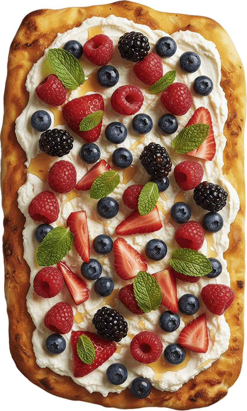 Brekkie Treat Pizza using Epico Pinsa Romana pizza base.